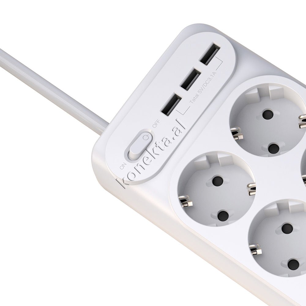 XO Multiprize 10 Vendeshe Me 3 Porta USB Power Strip - Thumbnail 3