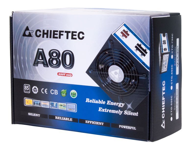Chieftec CTG-750C Power Supply, 24-pin ATX, 750 W, Black - Thumbnail 2