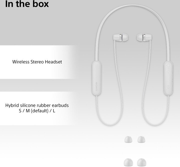 Sony WI-C100 Earbuds, White - Thumbnail 5