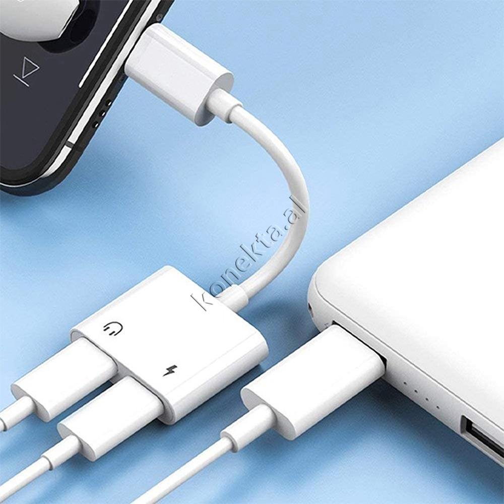 Moxom Audio Adaptor 2 në 1 Aux dhe Lightning - Thumbnail 4