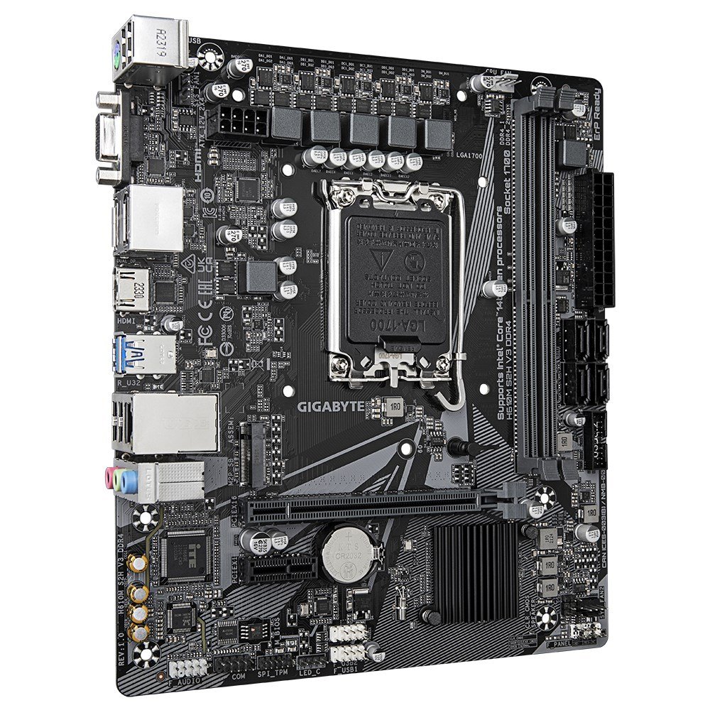 Gigabyte H610M S2H V3 Motherboard, DDR4, Micro ATX, LGA1700, Black - Thumbnail 3