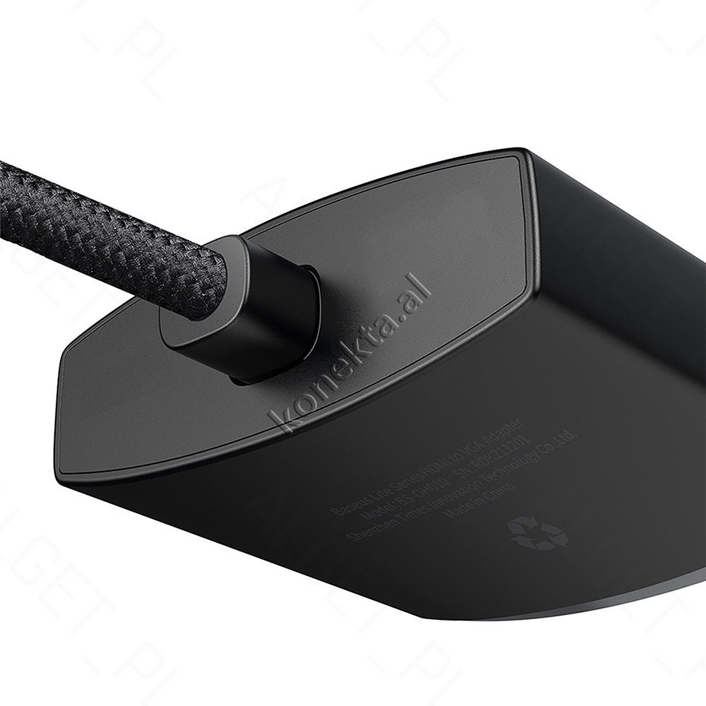 Baseus HDMI to VGA Adapter, Black, 20cm - Thumbnail 4