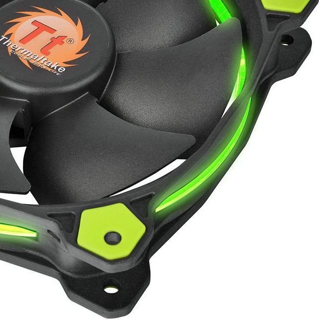 Thermaltake Riing LED Fan, 140 mm, Green - Thumbnail 3
