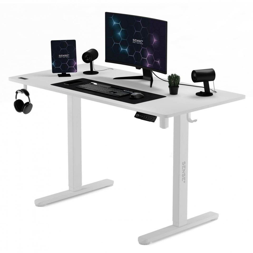 SENSE7 Nojo Electric Table, 120cm x 60cm, White - Thumbnail 3