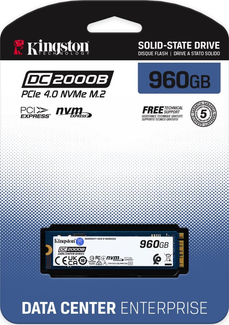 Kingston DC2000B SSD, 960GB, PCI-E x4 Gen 4 NVMe - Thumbnail 4