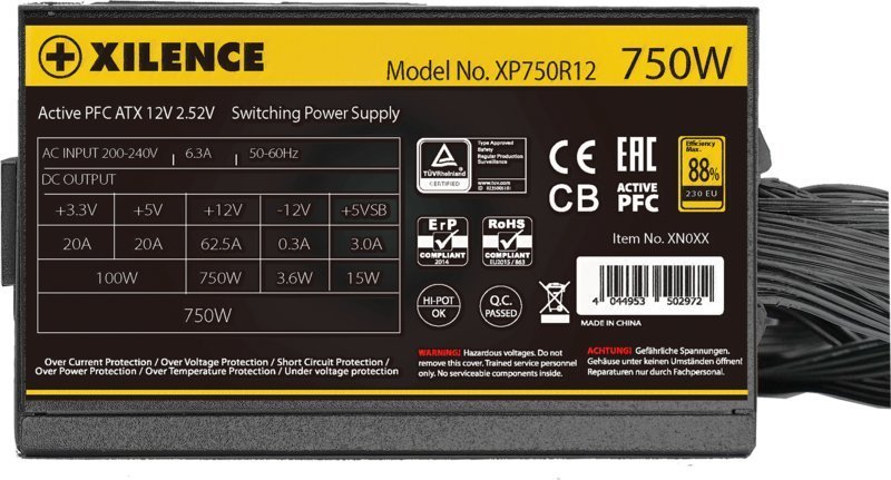 Xilence Gaming Gold XP750R12.ARGB XN335 ATX Power Supply, 750W - Thumbnail 5