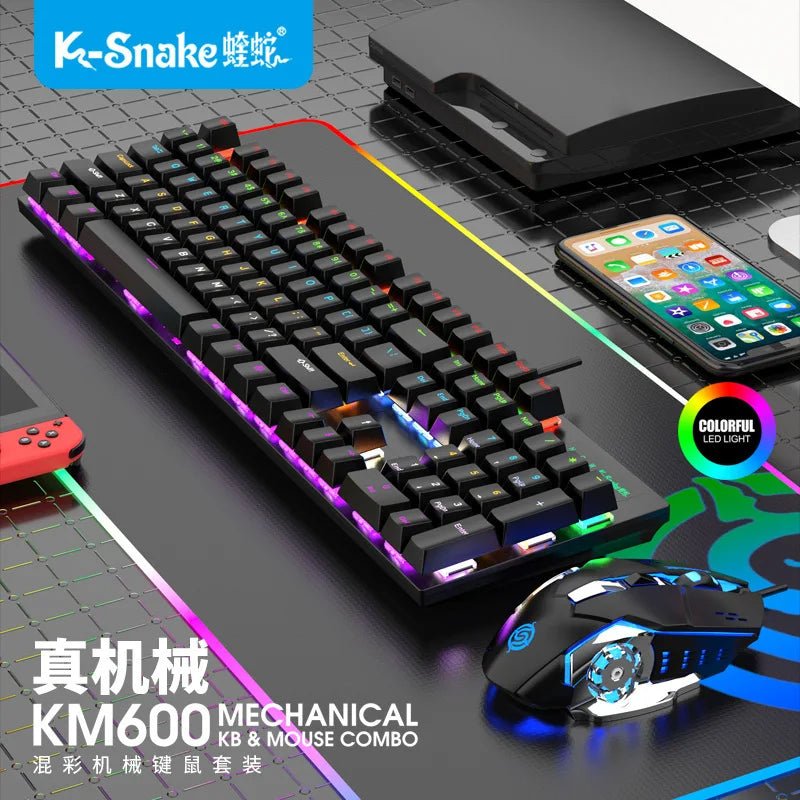 KSNAKE KM600 Gaming Keyboard and Mouse Set, Wired RGB - Thumbnail 2