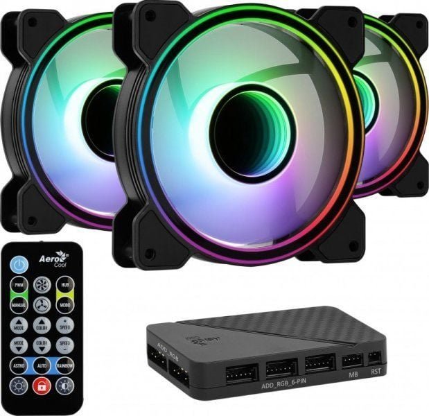 Aerocool MIRAGE 12 ARGB PRO Cooler + hub + remote - Image 1