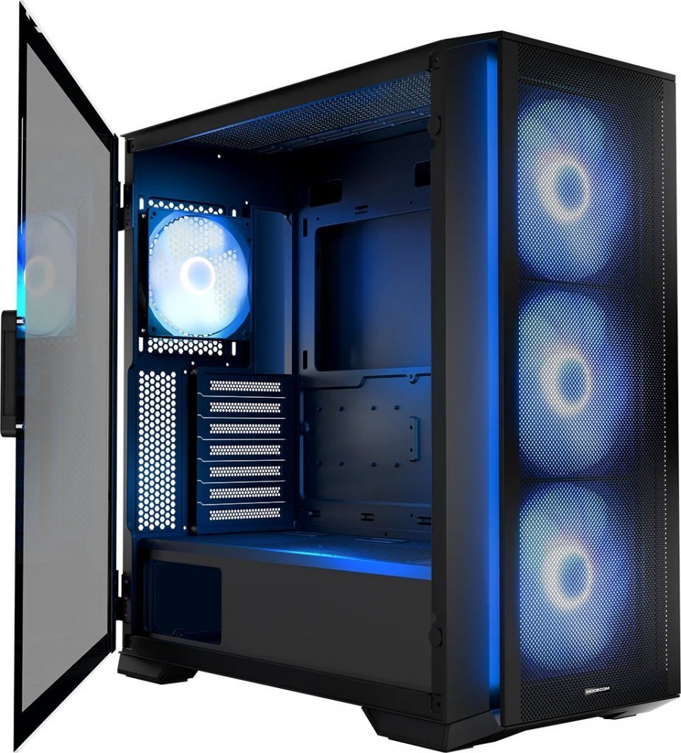 Modecom Horizon Flow ARGB Case, Black, Midi Tower - Thumbnail 2