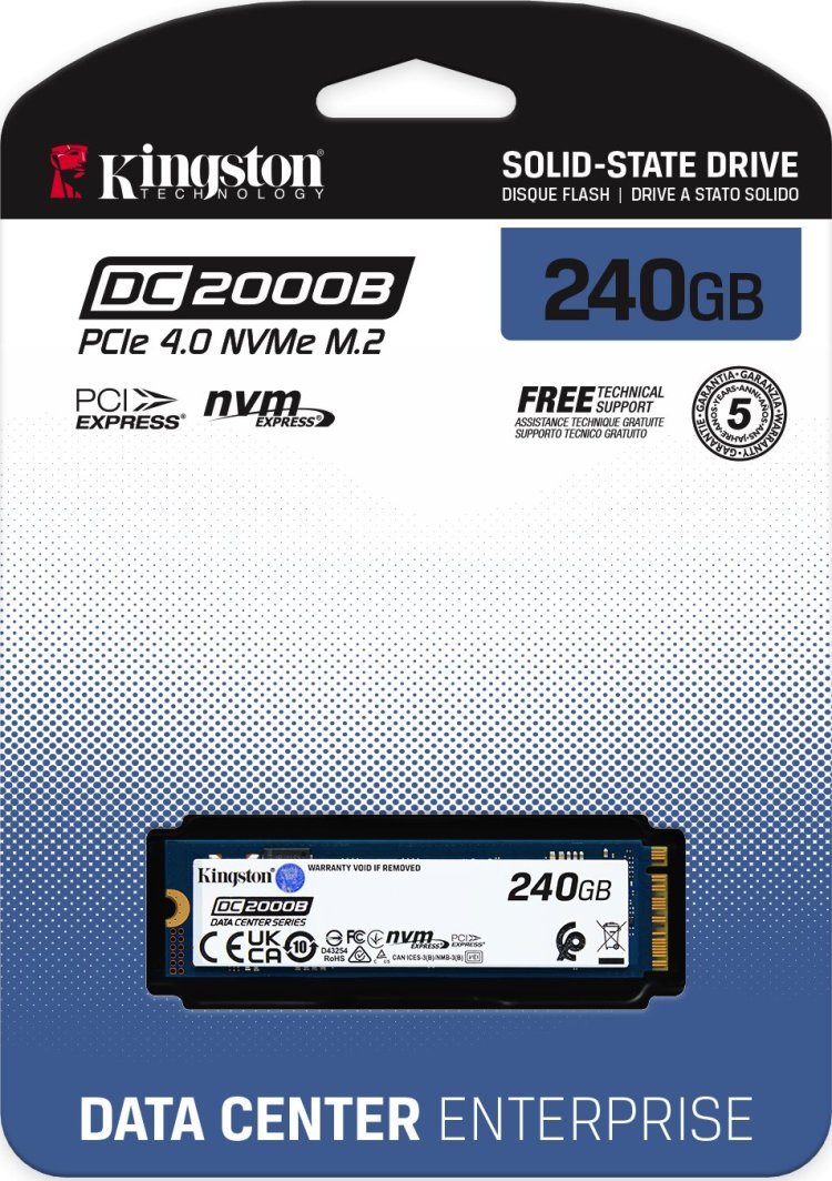 Kingston DC2000B SSD, 240GB, PCI-E x4 Gen 4 NVMe, Black - Thumbnail 7