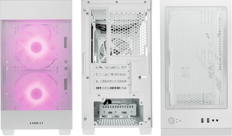 Lian Li LANCOOL 205M Mesh Case, White, Micro Tower - Thumbnail 4