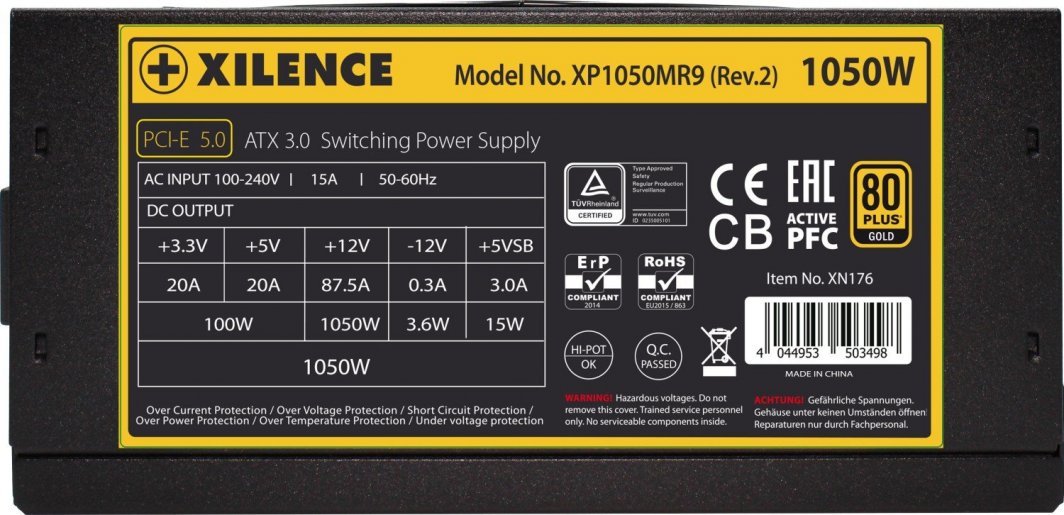 Xilence Performance X+ XP1050MR9.2 XN176 Power Supply, 1050W - Thumbnail 5