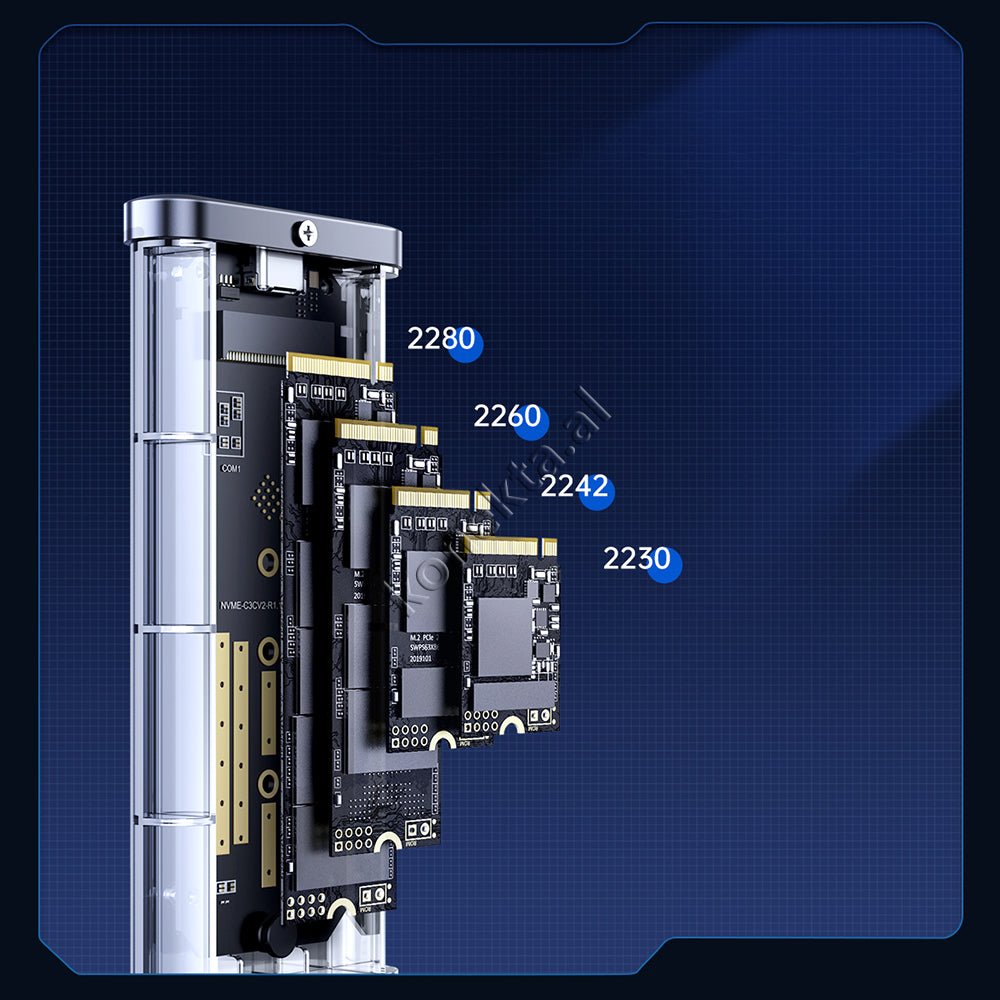 Orico SSD M.2 NVME Enclosure with Type-C Gen 2 Port and RGB Lighting - Thumbnail 6