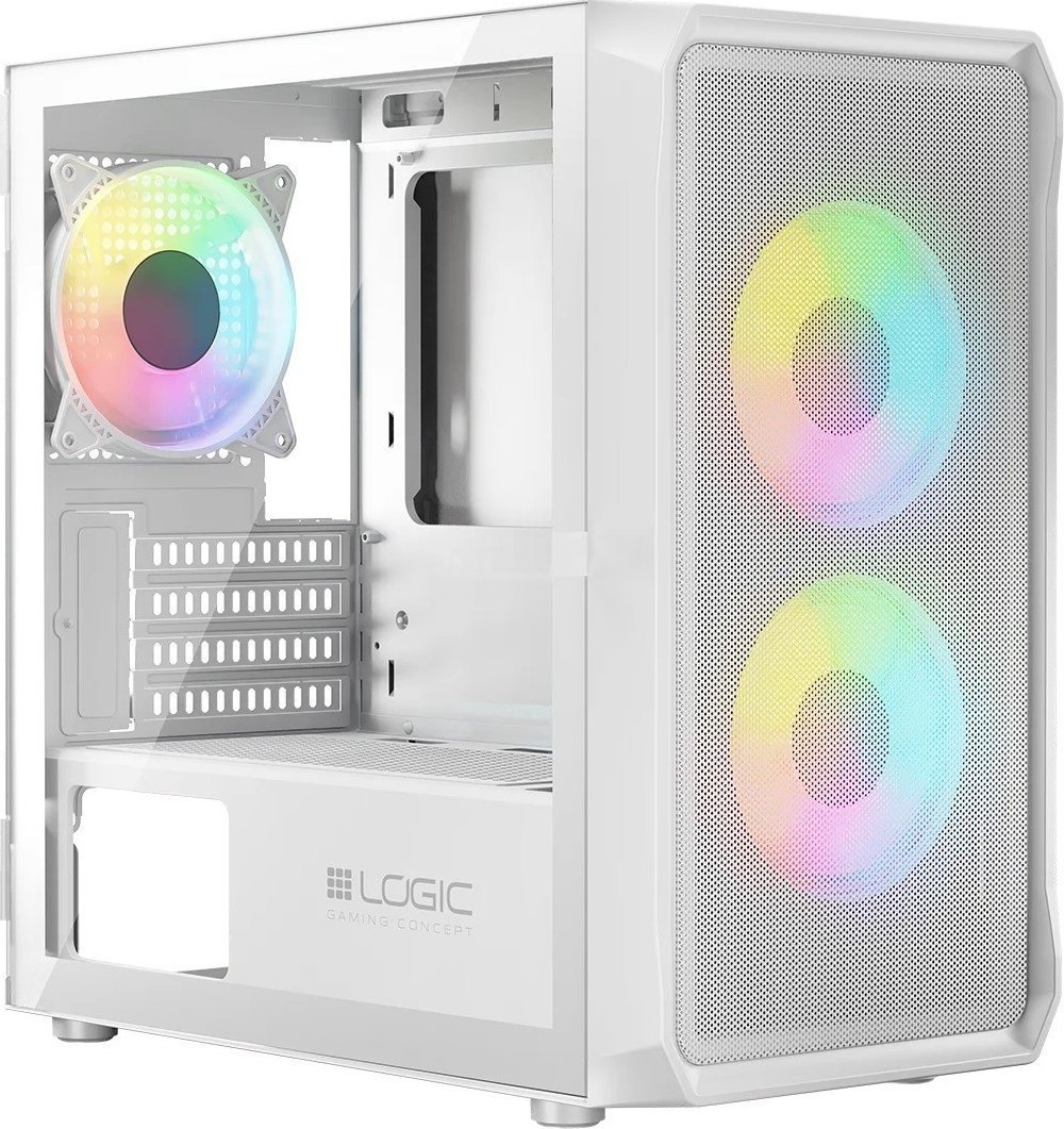Logic Concept Portos Mini ARGB Case, White, Mini Tower - Image 1