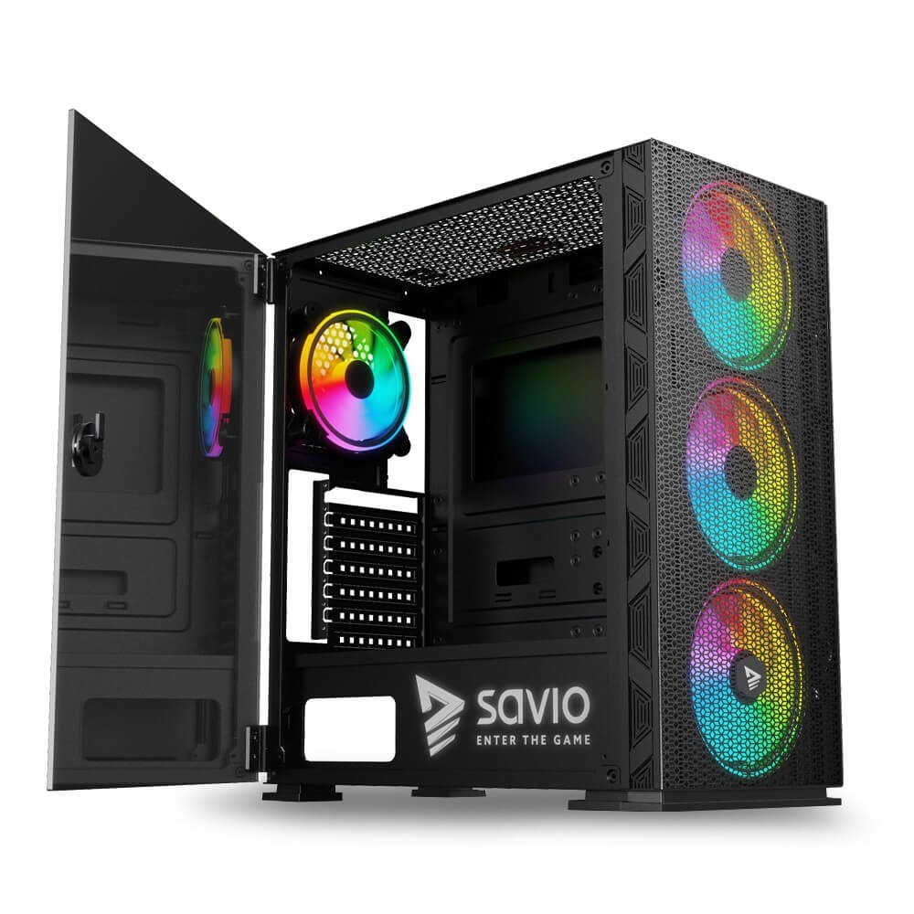 Savio Raptor X1 PC Case, Black - Image 1