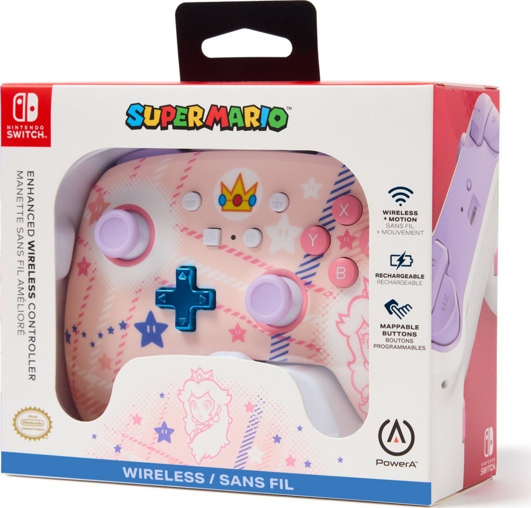 PowerA Enhanced Princess Peach Plaid Controller, Wireless, Multicolor - Thumbnail 11