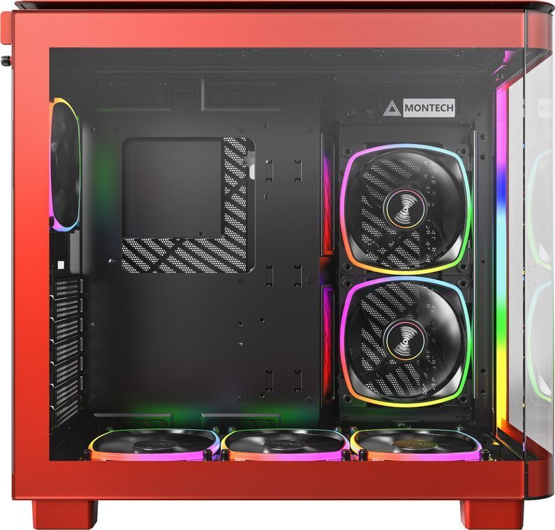 Montech King 95 Pro ARGB Case, Red, Midi Tower - Thumbnail 5