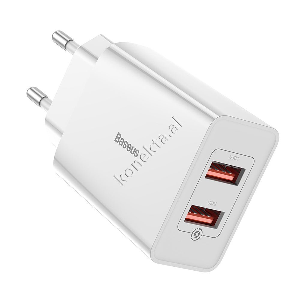 Baseus 18w USB Charger, White - Image 1