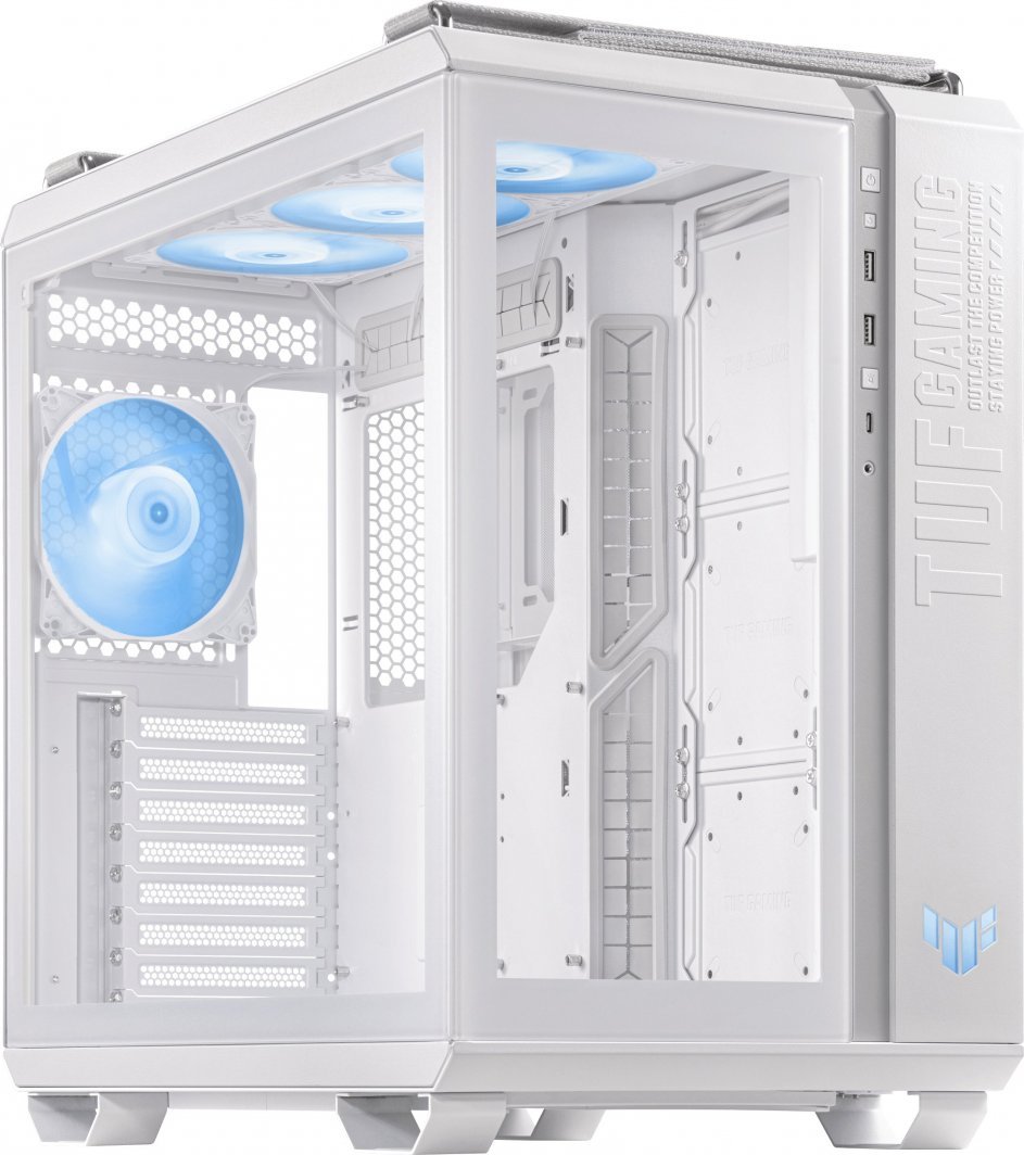 Asus TUF Gaming GT502 PLUS TG ARGB Case, White, Midi Tower - Thumbnail 2