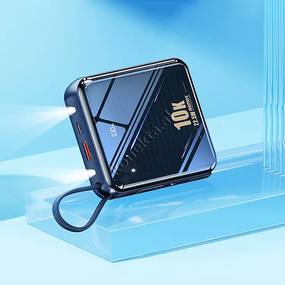 Remax 10000mAh Power Bank, Blue, 2 Ports, 2 Cables (Lightning and Type-C) - Thumbnail 9