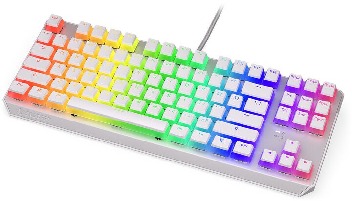 Endorfy Thock TKL Pudding Onyx Keyboard, White Red, Kailh Red, US - Thumbnail 2