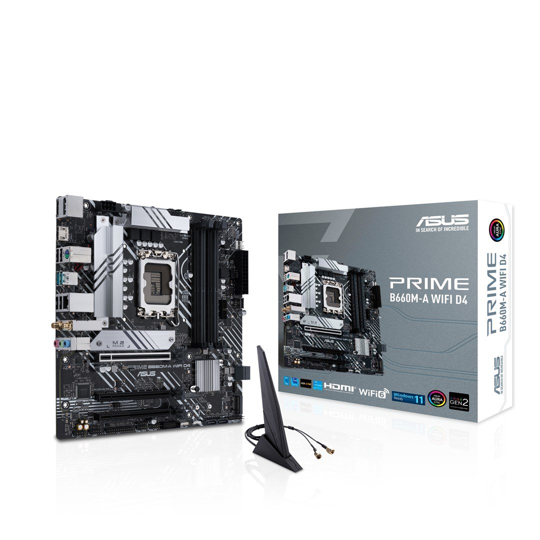 ASUS PRIME B660M-A WiFi D4 Intel B660 LGA 1700 Micro ATX Motherboard - Image 1