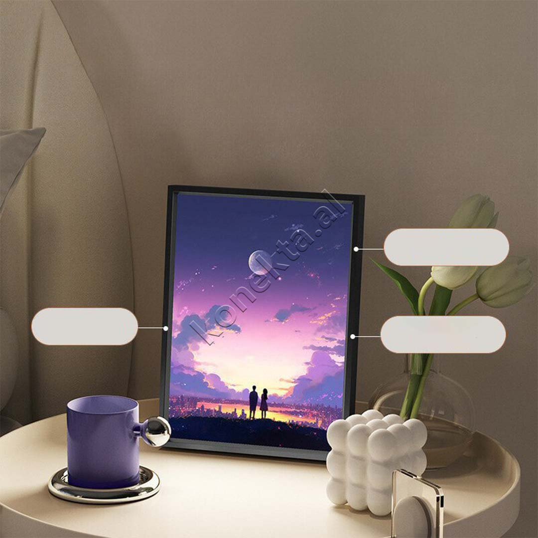 tjetertjeter Drite Artistike Me Boks Te Integruar Altoparlante, 18x24cm, Bluetooth 5.0, 3W*2, 3000K, USB - Thumbnail 12