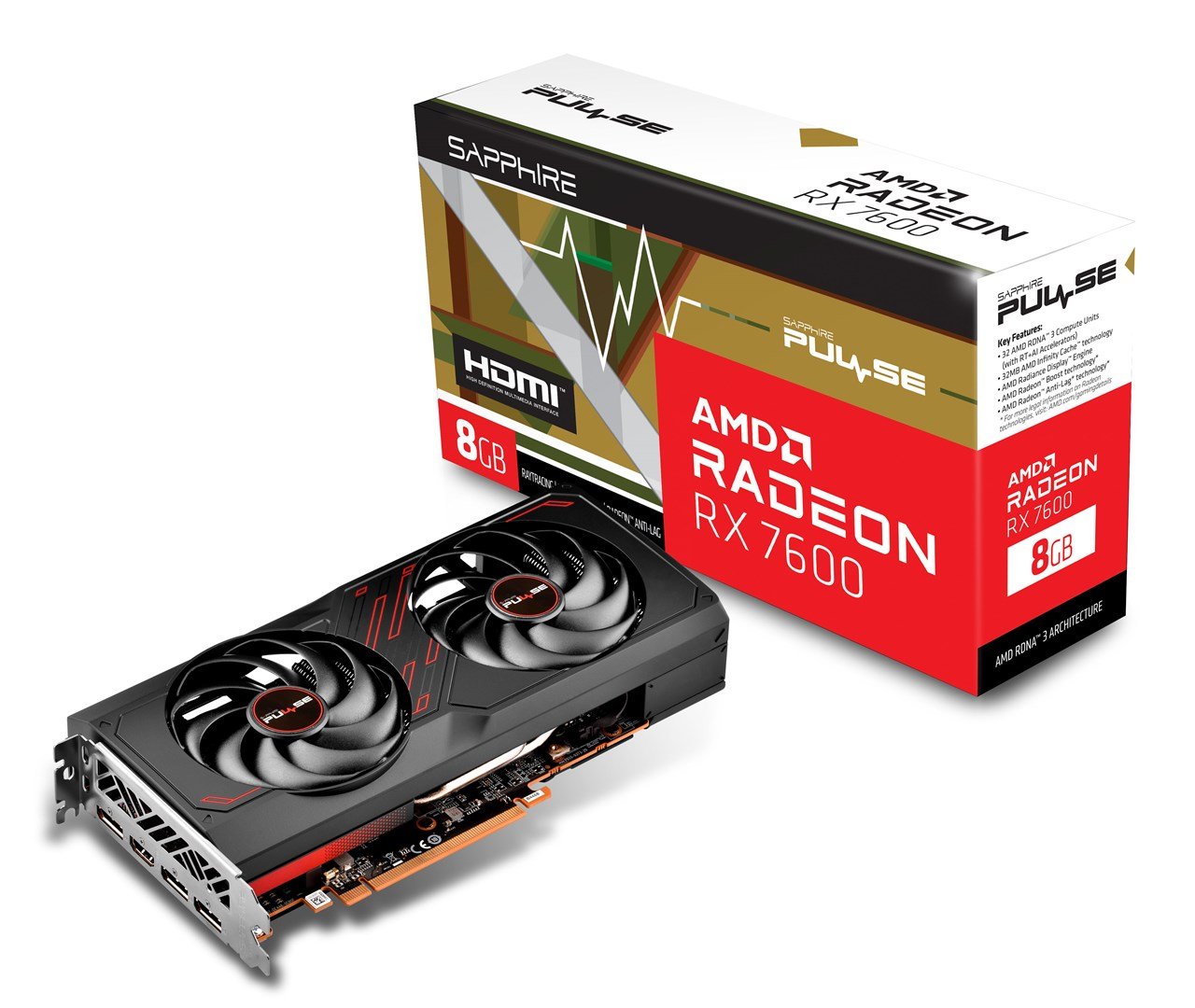 Sapphire Pulse Radeon RX 7600 Gaming OC 8GB GDDR6 Graphics Card - Thumbnail 6