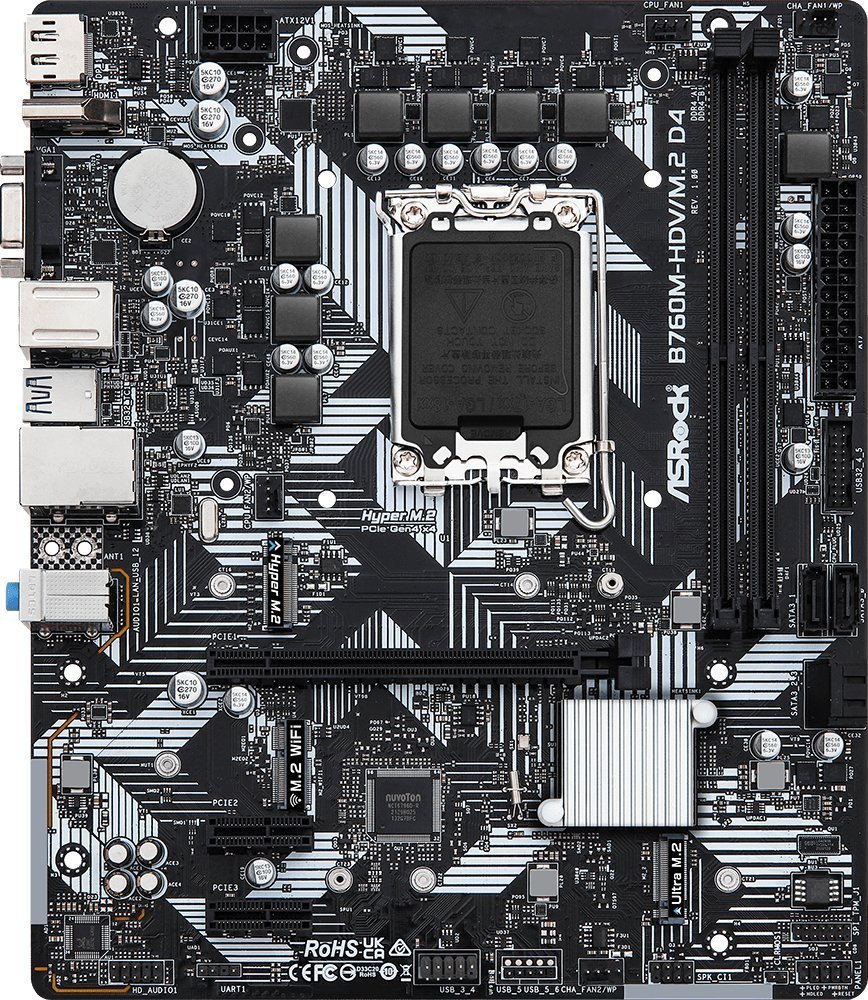 ASRock B760M-HDV/M.2 D4 Motherboard, 64GB - Thumbnail 2