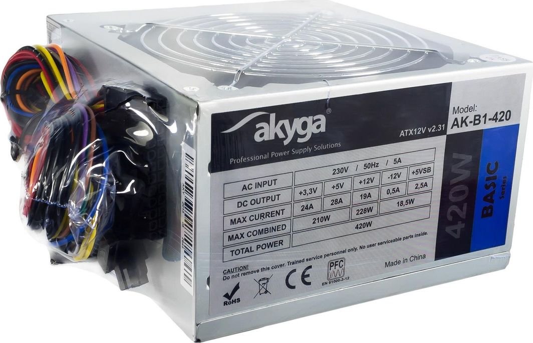Akyga Basic AK-B1-420 ATX Power Supply, 420W - Thumbnail 4