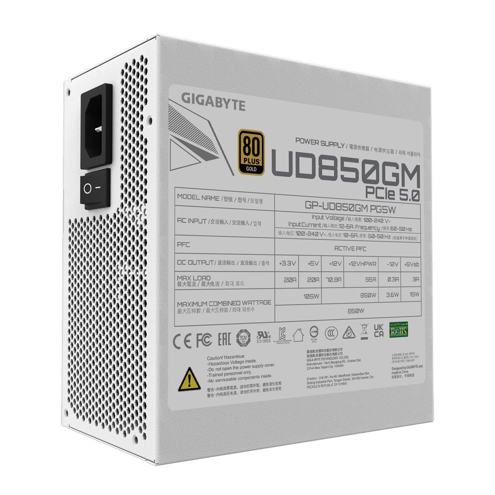 Gigabyte UD850GM PG5W Power Supply, 5W - Thumbnail 2