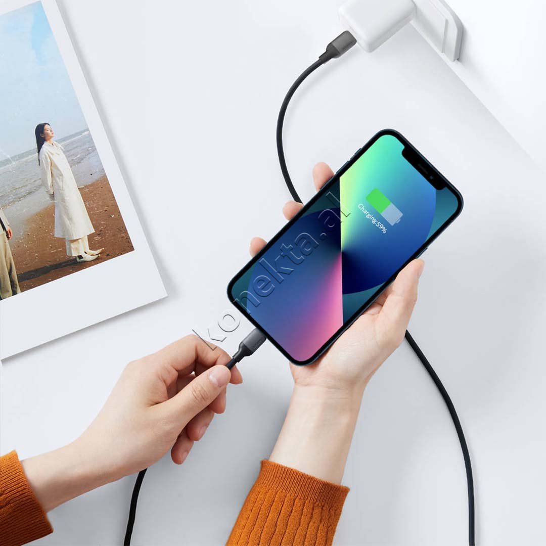 UGreen USB-C to Lightning Charging Cable, 20W, 1m, Grey - Thumbnail 4