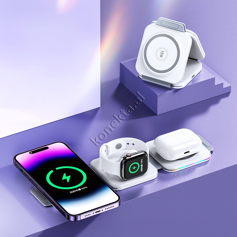 REMAX Wireless Charger, White, 3 in 1, Foldable, 22.5W - Thumbnail 13