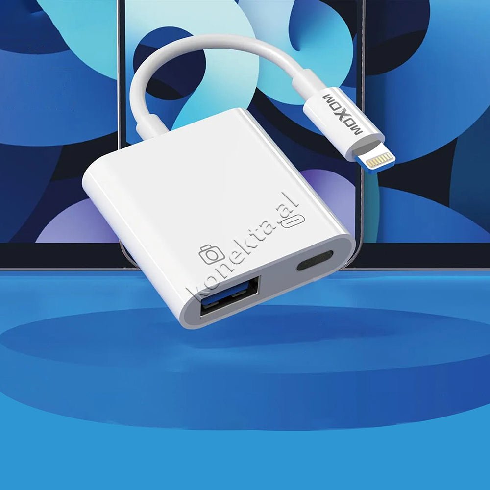 Moxom OTG Adapter Lightning to USB + Lightning - Image 1