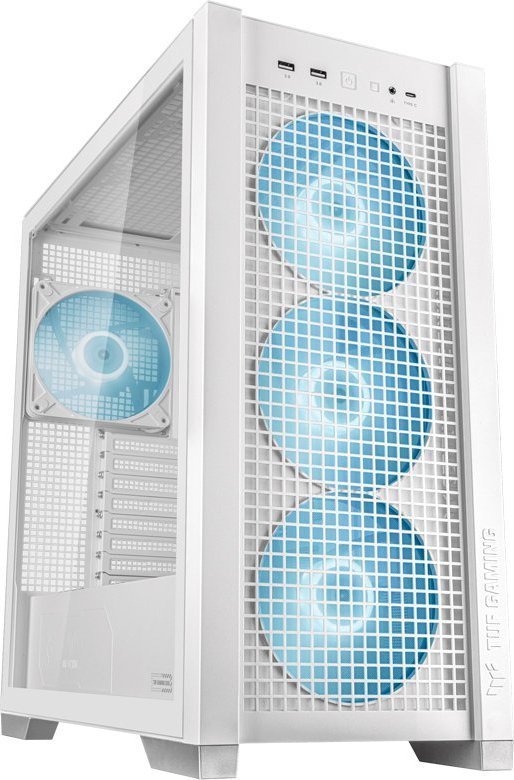 ASUS TUF Gaming GT302 TG ARGB Case, White, Midi Tower - Image 1