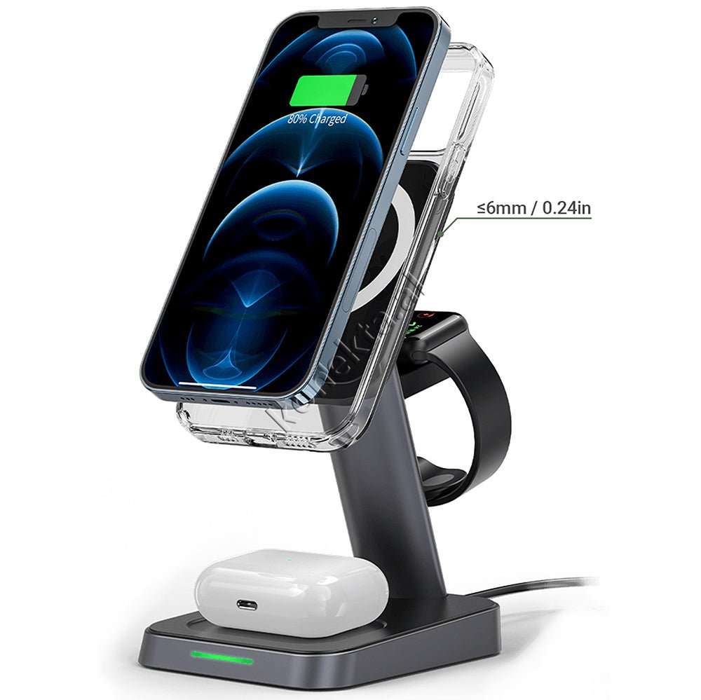 AceFast Wireless Charger, 3 in 1, Black - Thumbnail 4