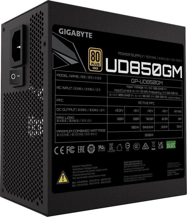 Gigabyte Ultra Durable Power Supply, 850 W - Thumbnail 6