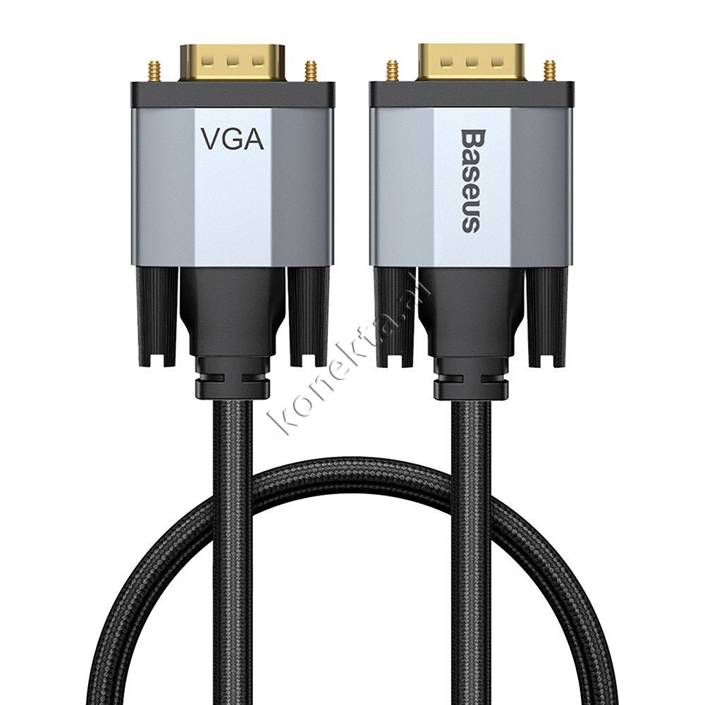 Baseus VGA Cable, 1m / 2m, Gray - Image 1