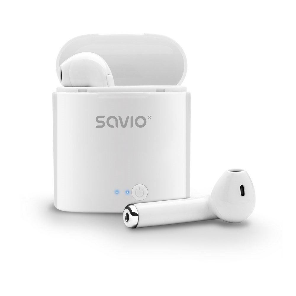 Savio TWS-01 Earbuds, Wireless, White - Image 1