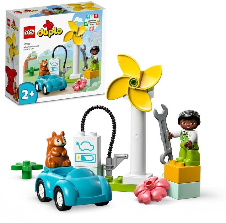 LEGO DUPLO 10985 Wind turbine and electric car Set, 16 pieces - Image 1