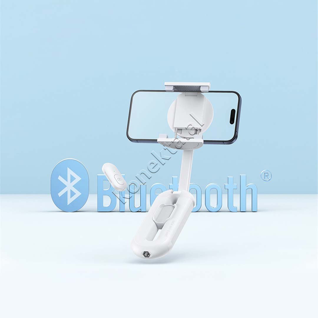Baseus Dual Phone Holder and Tripod Bluetooth, White - Thumbnail 6