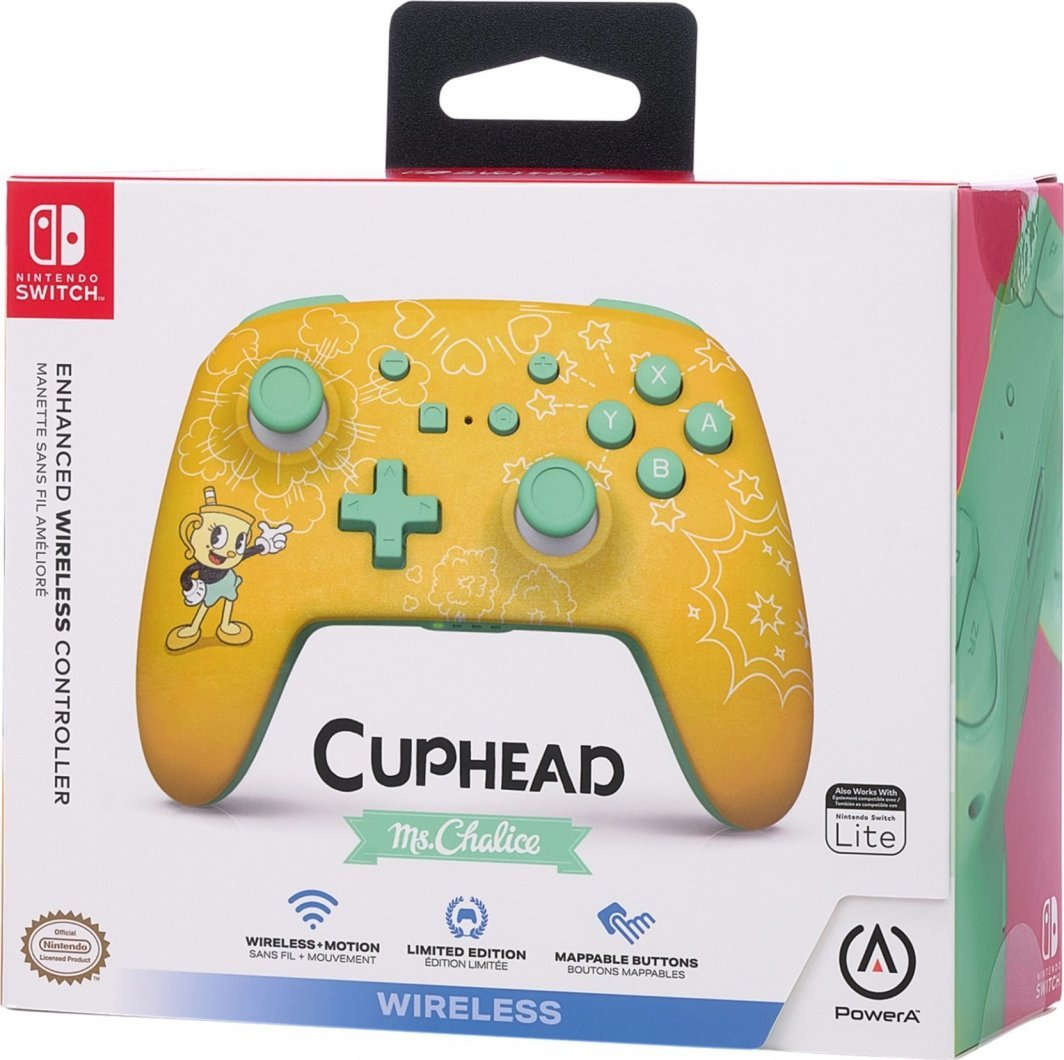PowerA Enhanced Cuphead Controller, Wireless, Yellow - Thumbnail 12