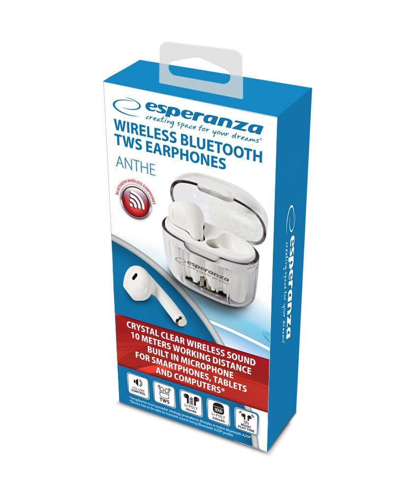 Esperanza EH237W Headphone, Wireless, White - Thumbnail 7