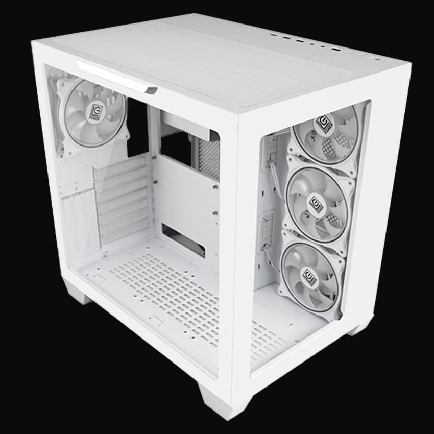LC-807W-ON Stormwatch_X Midi-ATX Case, White - Thumbnail 4