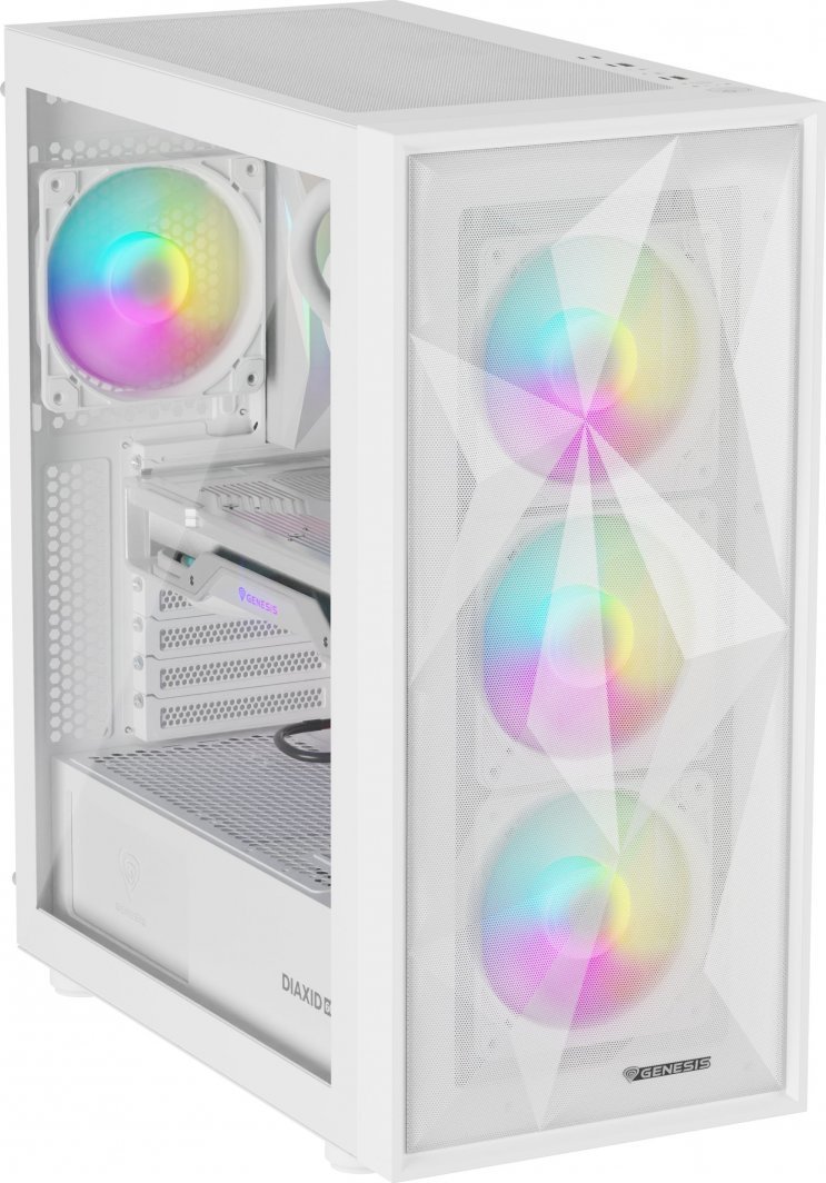 Genesis Diaxid 605 ARGB Case, White, Midi Tower - Thumbnail 6