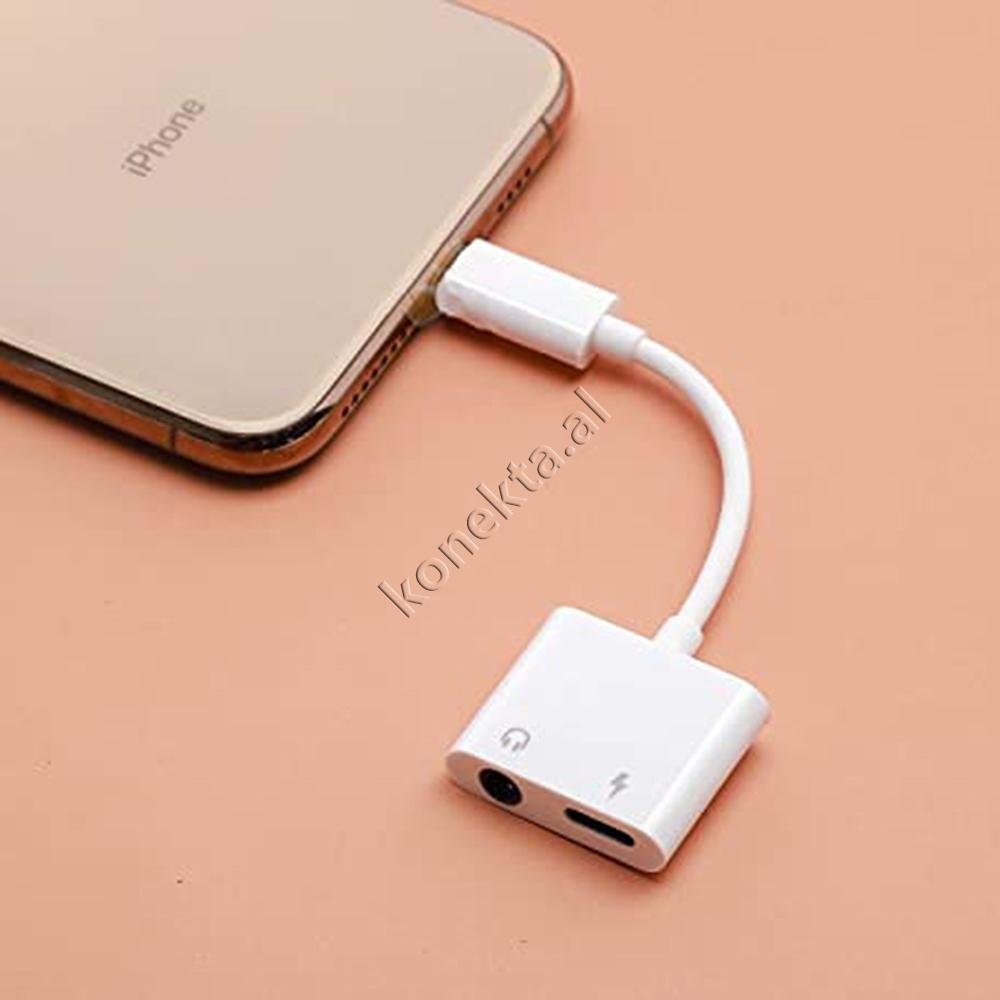 Moxom Audio Adaptor 2 në 1 Aux dhe Lightning - Thumbnail 3