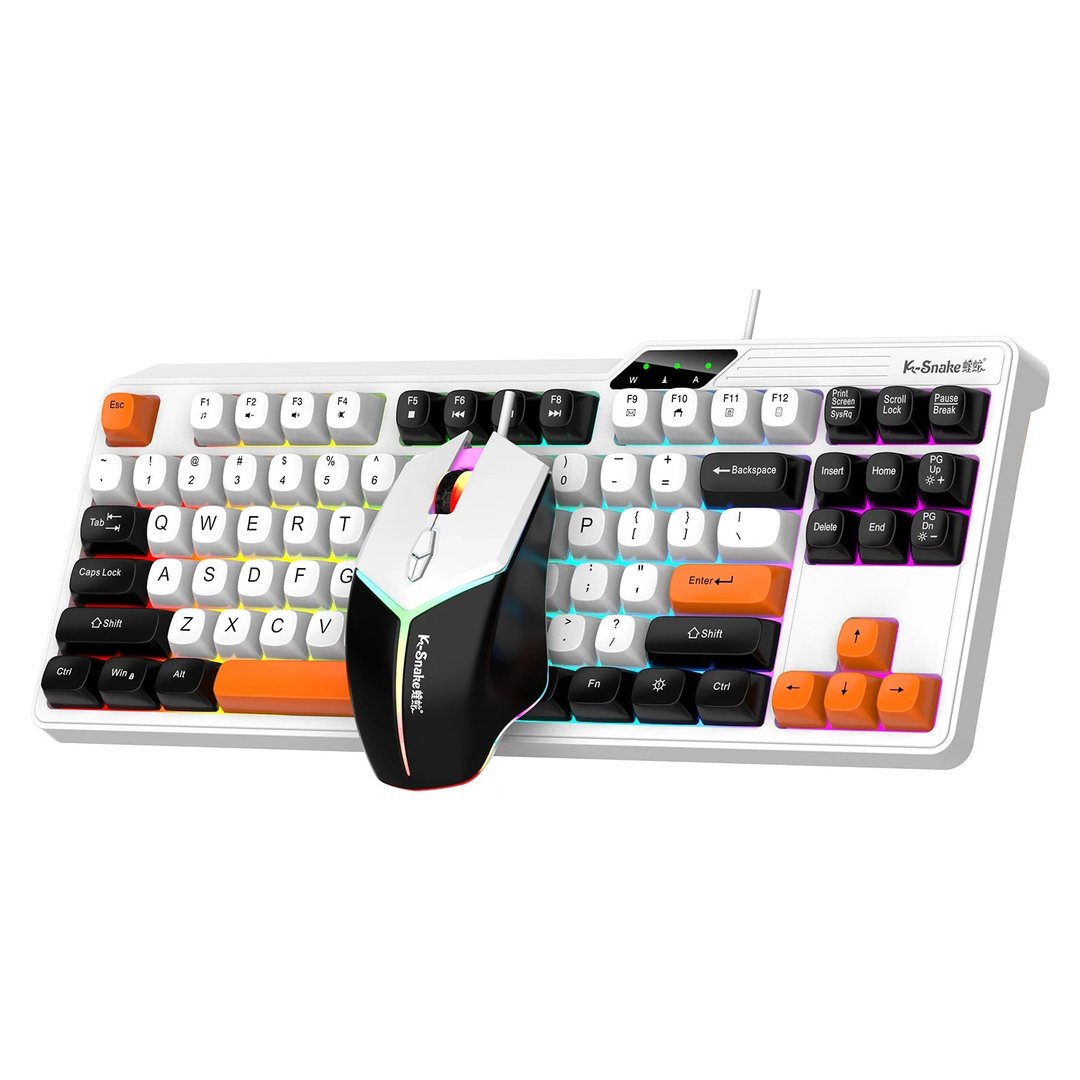 KSNAKE KM870 Gaming Keyboard and Mouse Set, Wired RGB - Image 1