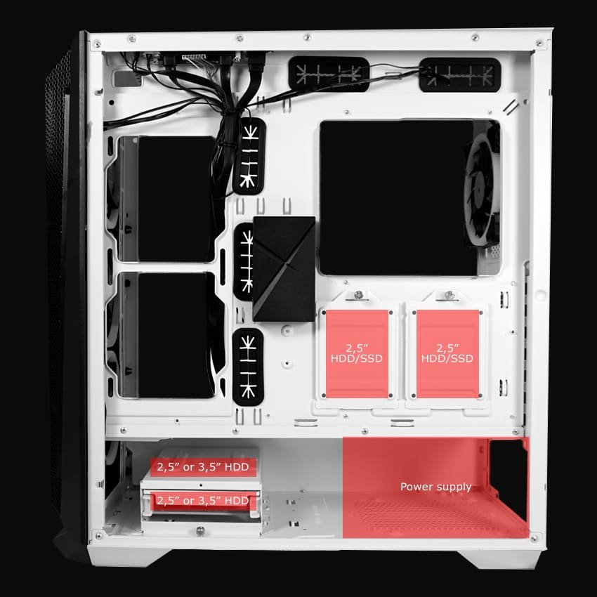 LC-805BW-ON Holo-1_X Midi-ATX Case, Black/White - Thumbnail 9