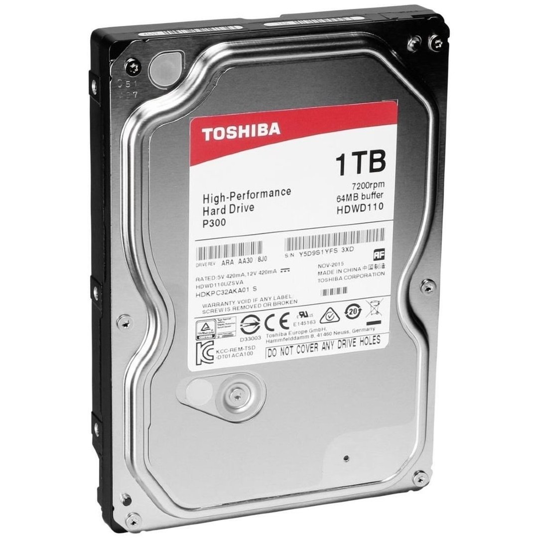 TOSHIBA P300 HDD, 1TB, 7200 RPM, SATA 6GB/S - Image 1