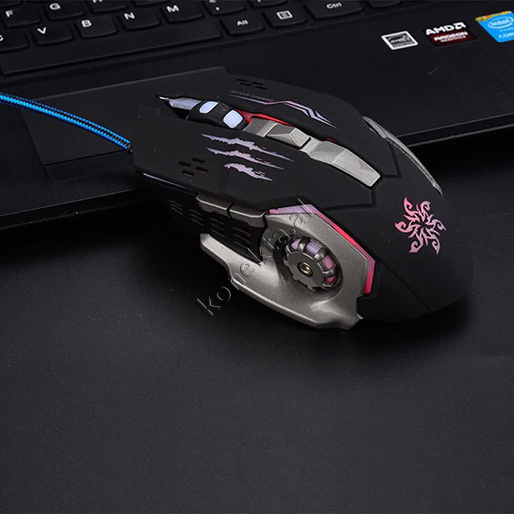 tjetertjeter X1 Gaming Mouse, Black and Grey, RGB Lighting - Thumbnail 11